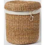 Beige H&M Runde Wäschekörbe & Wäschepuffs aus Seegras mit Deckel 