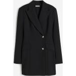 Schwarze H&M Blazerkleider mit Schulterpolstern enganliegend für Damen Größe XS für den für den Winter 