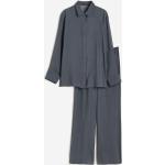 Graue H&M Pyjamas lang mit Knopf für Damen Größe M 2-teilig 