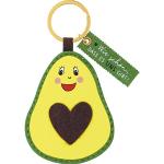 Gelbe Motiv Filz-Schlüsselanhänger mit Avocado-Motiv aus Filz für Damen 