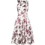 H&R London - Rockabilly Kleid knielang - Aphrodite Metallic Swing Dress - XS bis 6XL - für Damen - Größe S - weiß
