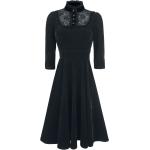 Schwarze Rockabilly H&R London Midi Samtkleider aus Spitze enganliegend für Damen Größe 4 XL 