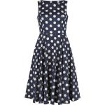 H&R London - Rockabilly Kleid knielang - Zea Swing Dress - XS bis 6XL - für Damen - Größe XXL - blau/weiß