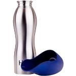 H2O4 K9 Edelstahl Hund Wasserflasche und Reise-Napf, Dunkles Marineblau, Large, 700 ml