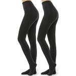 Reduzierte Schwarze Thermo-Socken aus Fleece für Damen Größe L 2-teilig für den für den Winter 