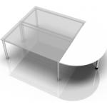 Silberne Schreibtischplatten aus Kunststoff Breite 150-200cm, Höhe 150-200cm, Tiefe 50-100cm 