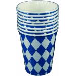 HAAC 8er Set Becher blau weiß Raute Muster 0,2l für Bayern Oktoberfest Bierfest