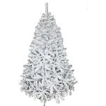 HAAC künstlicher Weihnachtsbaum in Farbe weiß 180 cm mit 600 Zweigen Tannenbaum aufklappbar mit Metallständer Ständer