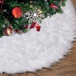 Reduzierte Weiße Weihnachtsbaumdecken aus Kunstfell 