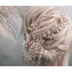 Silberner Vintage Brauthaarschmuck aus Rosegold mit Strass für Damen für die Braut 