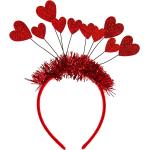 Rote Buttinette Haarreifen mit Herz-Motiv aus Kunststoff zum Valentinstag 