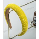 Reduzierte Gelbe Elegante SheIn Haarreifen mit Perlen aus Kristall für Damen 