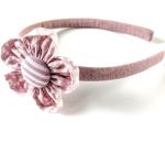 Rosa Blumenmuster Haarreifen aus Musselin für Kinder zum Schulanfang 
