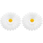 Weiße Blumenmuster Hippie Buttinette Haarspangen 2-teilig 
