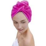 Pinke Carenesse Haarturbane & Haarhandtücher aus Baumwolle 