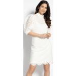 Reduzierte Weiße Unifarbene Habuya Kleider mit Lochstickerei aus Baumwolle für Damen Größe XXL für den Sommer 