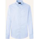 Hellblaue Bestickte Hackett Button Down Kragen Slim Fit Hemden aus Baumwolle für Herren 