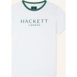 Weiße Bestickte Hackett Rundhals-Ausschnitt T-Shirts aus Baumwolle für Herren Übergrößen 
