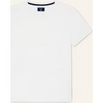 Weiße Bestickte Hackett Pima Rundhals-Ausschnitt T-Shirts aus Baumwolle für Herren Größe XL 