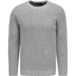Graue Melierte Casual Hackett Rundhals-Ausschnitt Rundhals-Pullover aus Baumwolle für Herren Größe 3 XL für den für den Herbst 