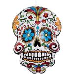 Bunte 100 cm Halloween Dekofiguren mit Dia de los Muertos Motiv 
