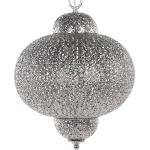 Reduzierte Silberne Moderne Beliani Pendelleuchten & Pendellampen mit Ornament-Motiv matt aus Metall E27 