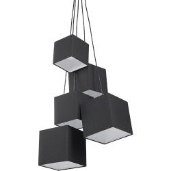 Moderne Pendelleuchte 5 quadratische Lampenschirme Polyester schwarz Mesta