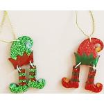 Roter Weihnachtsbaumschmuck mit Elfenmotiv aus Kunstharz 