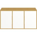 Weiße Pickawood Hängeschränke Wohnzimmer Matte aus Eiche mit Schublade Breite 100-150cm, Höhe 100-150cm, Tiefe 0-50cm 