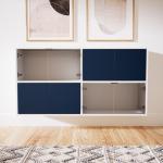 Blaue Moderne Mycs Hängeschränke Wohnzimmer aus Glas mit Schublade Breite 0-50cm, Höhe 50-100cm, Tiefe 150-200cm 