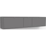 Hängeschrank Grau - Moderner Wandschrank: Schubladen in Grau - 190 x 41 x 34 cm, konfigurierbar