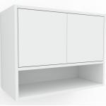 Hängeschrank Weiß - Moderner Wandschrank: Türen in Weiß - 77 x 61 x 35 cm, konfigurierbar