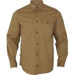 Reduzierte Sandfarbene Langärmelige Härkila Shirts mit Tasche mit Reißverschluss aus Baumwolle für Herren Größe L 