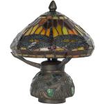 Braune Runde Tiffany Lampen mit Insekten-Motiv aus Kunststein E14 