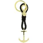 HAFEN-KLUNKER Sailor Collection Schlüsselanhänger Anker 108070 Leder Edelstahl schwarz Gold