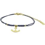 Blaue Maritime Hafen-Klunker Anker Armbänder aus Gold 14 Karat für Damen 