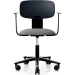 Reduzierte Schwarze Minimalistische Ergonomische Bürostühle & orthopädische Bürostühle  aus Stoff mit Armlehne Breite 50-100cm, Höhe 50-100cm, Tiefe 50-100cm 