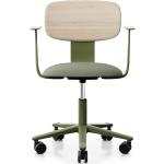 Reduzierte Grüne Moderne Ergonomische Bürostühle & orthopädische Bürostühle  aus Eschenholz mit Armlehne Breite 50-100cm, Höhe 50-100cm, Tiefe 50-100cm 