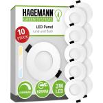 HAGEMANN® 10x LED Panel 3W dimmbar warmweiß Deckenleuchte Spot Einbauspot