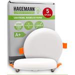HAGEMANN® 5 x LED Deckenleuchte 18W flach rund 198