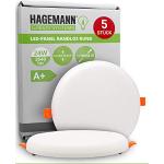 HAGEMANN® 5 x LED Deckenleuchte 24W flach rund 264
