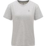 Reduzierte Graue Melierte Kurzärmelige Haglöfs Bio Nachhaltige T-Shirts aus Baumwolle für Damen Größe S 