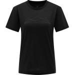 Schwarze Kurzärmelige Haglöfs Bio Nachhaltige T-Shirts aus Baumwolle für Damen Größe S 