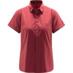 Reduzierte Ziegelrote Vintage Kurzärmelige Haglöfs Nachhaltige Shirts mit Tasche aus Polyamid für Damen Größe XS 