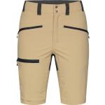 Sandfarbene Haglöfs Nachhaltige Stretch-Shorts mit Reißverschluss aus Polyamid für Damen Größe L 