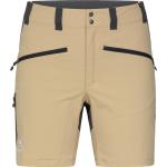 Sandfarbene Haglöfs Nachhaltige Stretch-Shorts mit Reißverschluss für Damen Größe L 