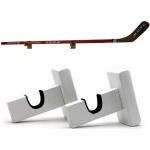 HAI+ Wandhalterung für Hockeyschläger, Eishockeyschläger, horizontale Aufhängung, mit Filzauskleidung, Ständer für jedes Zuhause oder Büro (weiß)