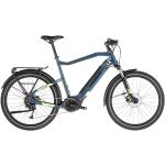 Blaue Haibike Diamantrahmen 500 Wh E-Bikes mit Federgabel für Damen mit Scheibenbremse mit Mittelmotor Intube Akku 