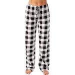 Schwarze Gepunktete Boho Langärmelige Haicom Pyjamahosen lang mit Knopf aus Fleece für Damen Größe S Große Größen 2-teilig für Partys für den für den Herbst 