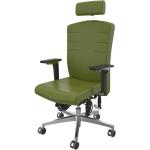 Grüne Bio Ergonomische Bürostühle & orthopädische Bürostühle  aus Leder höhenverstellbar 